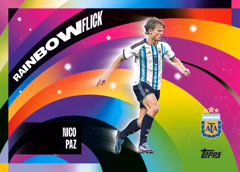 2026 TOPPS Argentina Team Set Soccer Cards - Rainbow Flick Insert Card - Nico Paz