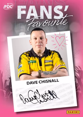 2026 PANINI PDC World Championship Darts Cards - Fans' Favourite Autograph Card Pink Parallel - Dave Chisnall